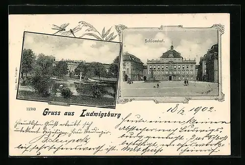 AK Ludwigsburg, Schlossgarten und Schlosshof