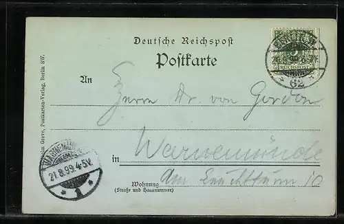 Mondschein-AK Berlin-Tiergarten, Denkmal Königin Luise