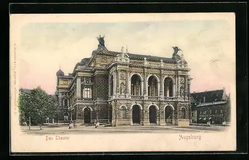 Relief-AK Augsburg, Das Theater