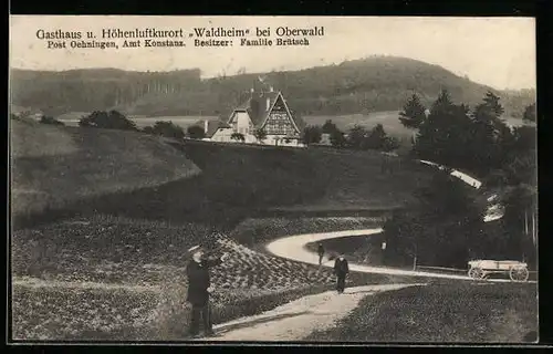 AK Oberwald, Ortspartie mit Gasthaus Waldheim