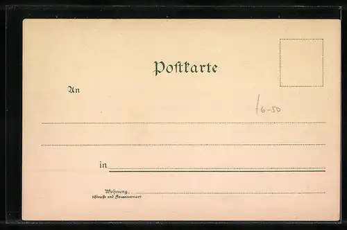 Lithographie München, Justizpalast mit Kutschen