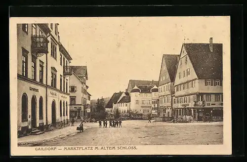 AK Gaildorf, Marktplatz mit altem Schloss