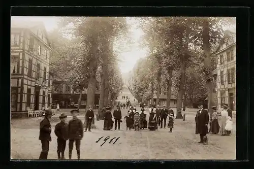 Foto-AK Bad Eilsen, Kurpromenade, Strassenblick 1911