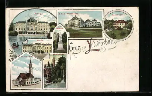AK Ludwigsburg, Monrepos, Schloss, Garnisonkirche