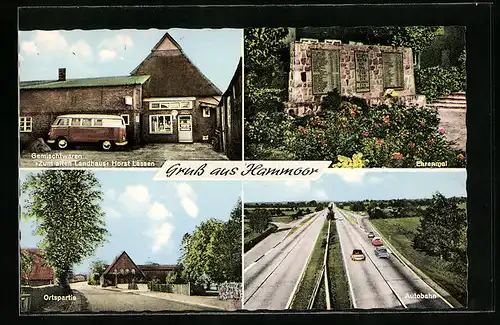 AK Hammoor, Ortspartie, Autobahn & Ehrenmal