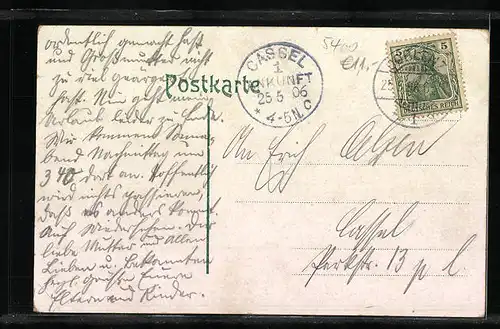 Lithographie Arenberg, Kirche zu Arenberg, Christus am Oelberg, Werkstätte d. H.Joseph, Lourdesgrotte