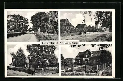 AK Gr. Vollstedt, Strassenpartie, Wohnhaus