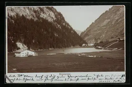 Foto-AK Fritz Gratl: Brennersee mit Bergpanorama