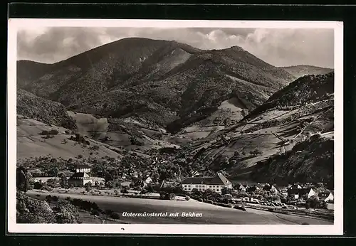 AK Untermünstertal, Ortsansicht gegen Belchen