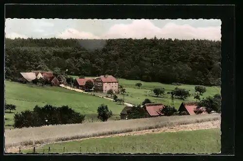 AK Bremhof i. Odenwald, Teilansicht mit Gasthaus Joh. Stier