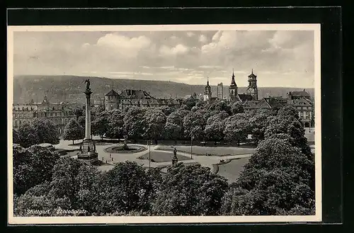 AK Stuttgart, Blick auf den Schlossplatz