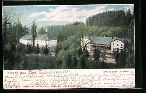 AK Bad Kudowa, Pavillon und Kur-Hotel