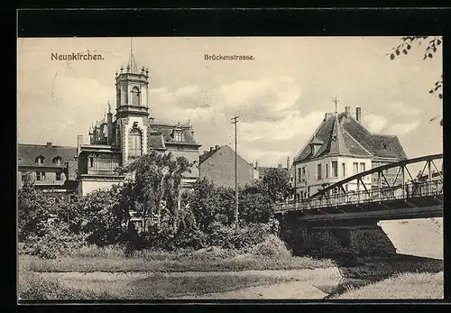 AK Neunkirchen, Brückenstrasse mit Häusern