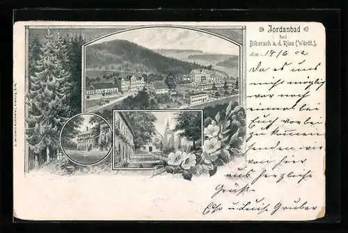 AK Jordanbad bei Biberach a. d. Riss, Blick auf den Ort