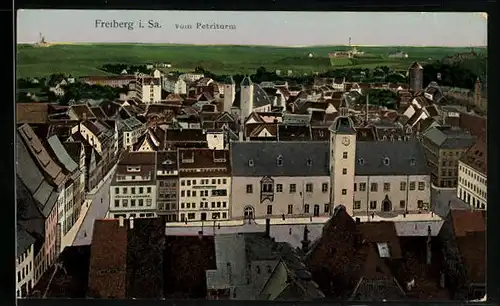 AK Freiberg i. Sa., Blick auf den Ort vom Petriturm