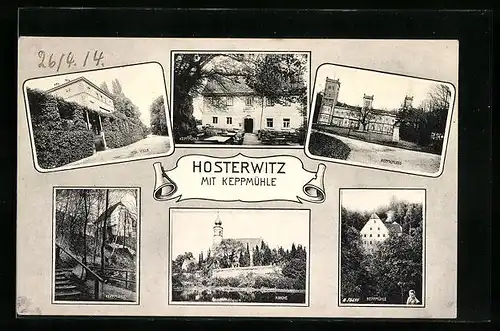 AK Dresden-Hosterwitz, Gasthaus Keppmühle, Keppschloss, Königliche Villa