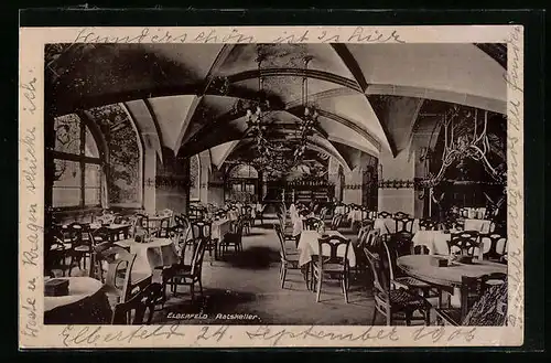 AK Elberfeld, Gasthaus Ratskeller, Innenansicht