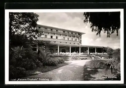 AK Feldafing, Hotel Kaiserin Elisabeth, Gartenansicht