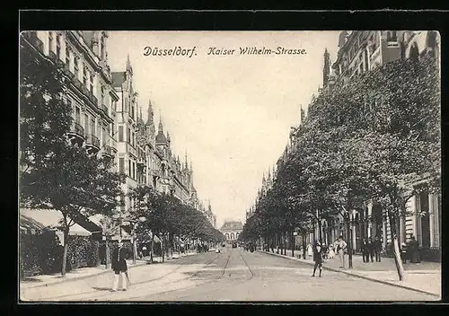 AK Düsseldorf, Partie in der Kaiser Wilhelm-Strasse