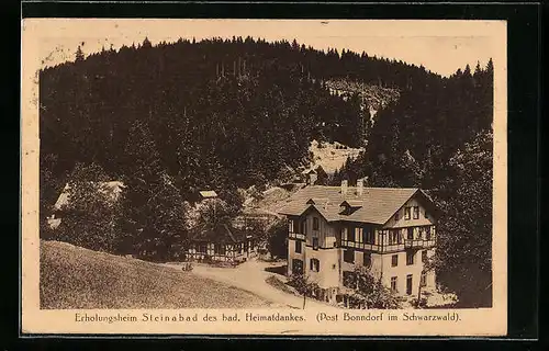 AK Bonndorf /Schwarzw., Erholungsheim Steinabad mit Strasse