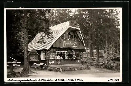 AK Bühl /Schwarzw., Andenkenverkauf Schwarzwaldhaus beim Kurhaus Sand