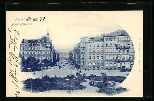 AK Cassel, Bahnhofstrasse mit Hotel du Nord