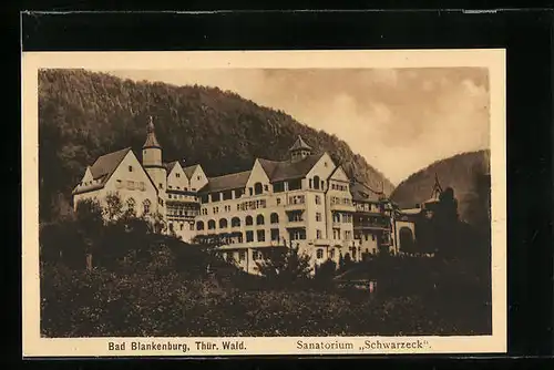 AK Bad Blankenburg i. Thür. Wald, Sanatorium Schwarzeck