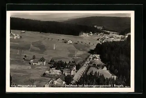 AK Steinbach b. Johanngeorgenstadt, Fliegeraufnahme des Ortes