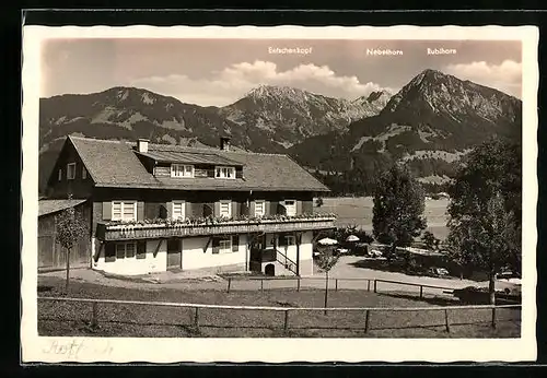 AK Langenwang, Hotel Rotfisch mit Entschenkopf, Nebelhorn & Rubihorn