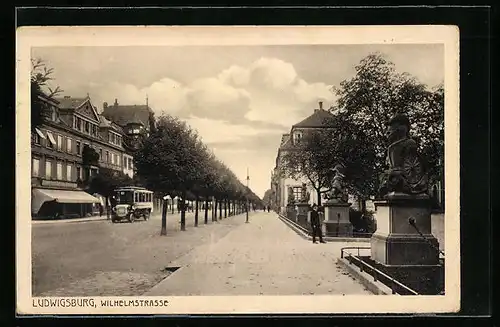 AK Ludwigsburg, Blick in die Wilhelmstrasse