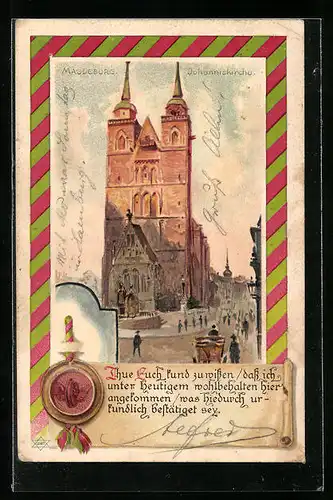 Präge-Lithographie Magdeburg, Johanniskirche