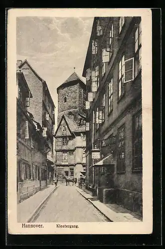 AK Hannover, Kirche Klostergang mit Gasthaus Adolphskeller