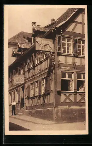 AK Lahr, Gasthaus am Strasseneck Brestenberggasse