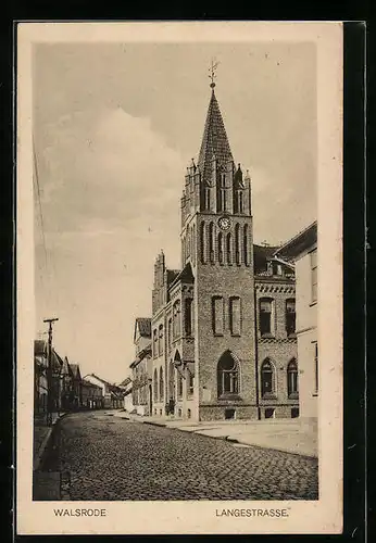 AK Walsrode, Langestrasse mit Kirche