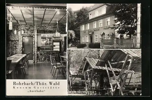 AK Rohrbach /Th., Konsum-Gaststätte Auerhahn mit Garten
