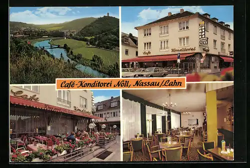 AK Nassau /Lahn, Cafe-Konditorei Noll, Ortsansicht