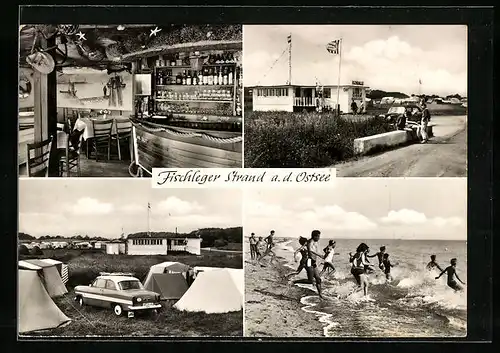 AK Fischleger Strand /Ostsee, Strandschenke Koralle mit Zeltplatz