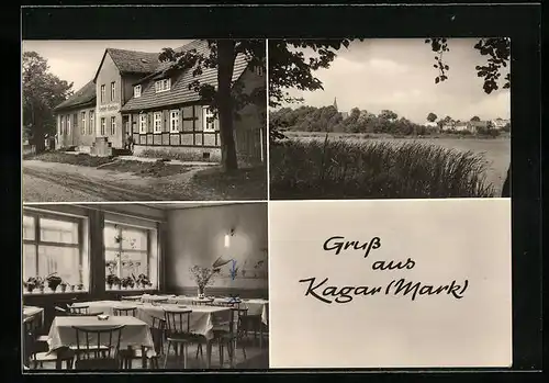 AK Kagar /Mark, Gasthaus und Pension Steffen, Partie am See