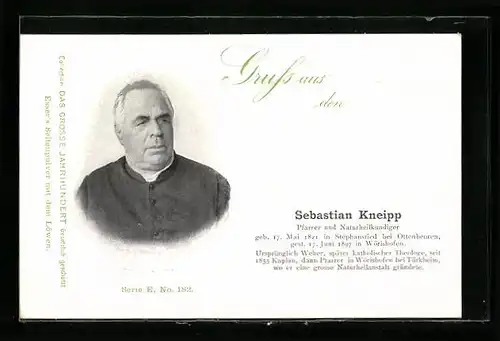 AK Portrait Sebastian Kneipp, Pfarrer und Naturheilkundiger