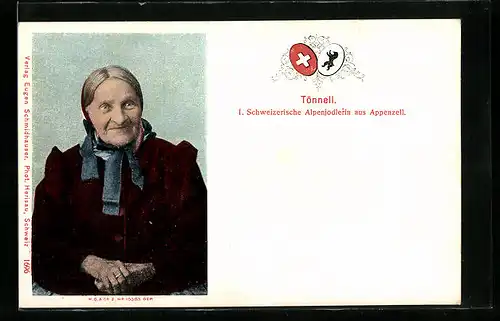 AK Tönneli, I. Schweizerische Alpenjodlerin aus Appenzell