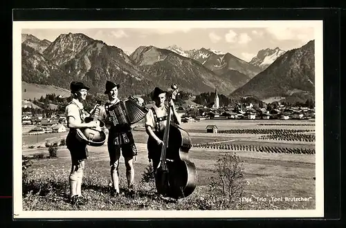 AK Oberstdorf i. b. Allg., Trio Toni Brutscher, Trachtenkapelle
