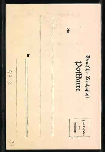 Lithographie Studentinnen beim Tauziehen, Studentenwappen