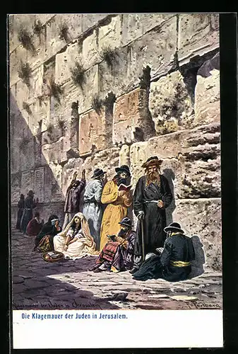 Künstler-AK Friedrich Perlberg: Jerusalem, Die Klagemauer der Juden