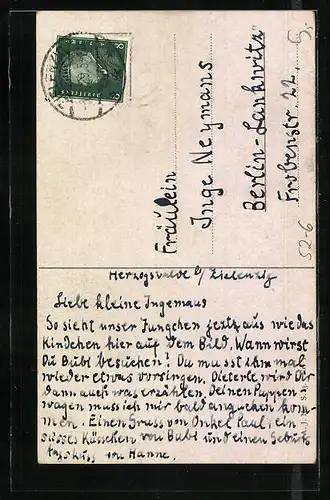 Künstler-AK Gesicht eines Babys