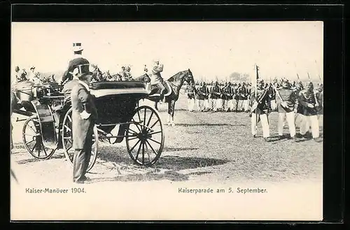 AK Soldaten bei der Kaiserparade, Kaisermanöver 1904