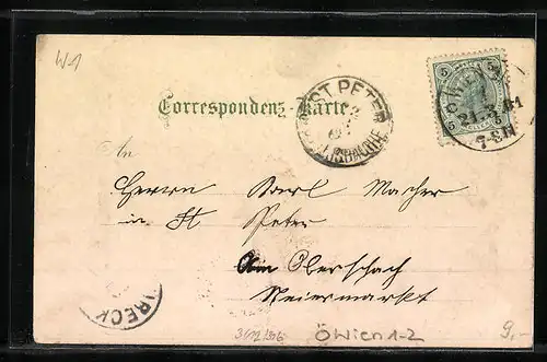 Lithographie Wien, Praterstern, Tegetthoff-Monument, Reichsratsgebäude