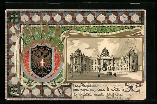 Präge-Lithographie Wien, K.K. Hofburg, Wappen