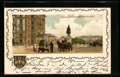 Präge-Lithographie Wien, Schwarzenbergplatz, Wappen