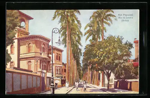 Künstler-AK Rio de Janeiro, Rue Paysandú