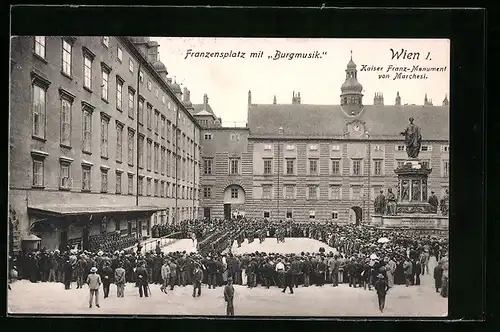 AK Wien, Hofburg, Franzensplatz mit Burgmusik